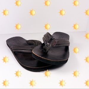 Male leather flip flops